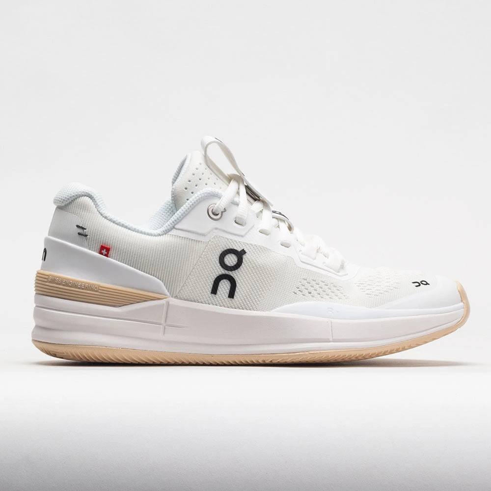 On Running On The Roger Pro Clay Women's White/Savannah 1 On Running On The Roger Pro Clay Women's White/Savannah